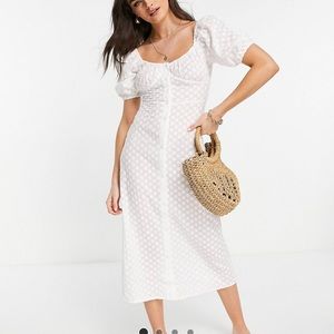 NWT Fashion Union Button up White Floral Dress size 10